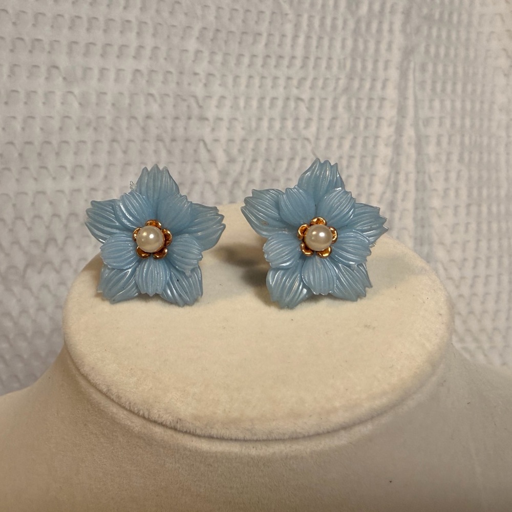 Blue Floral Earrings